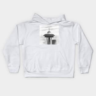 Space Needle Sketched Kids Hoodie